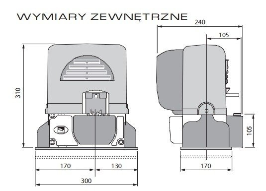 Napęd do bramy przesuwnej CAME BX PLUS 14m/400kg Zestaw