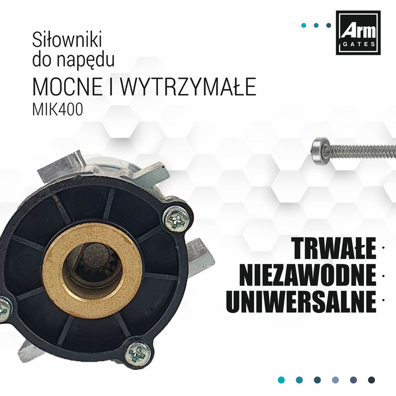 Napęd do bramy dwuskrzydłowej MIK400 4m/300kg Zestaw z przełącznikiem kluczowym i akumulatorem