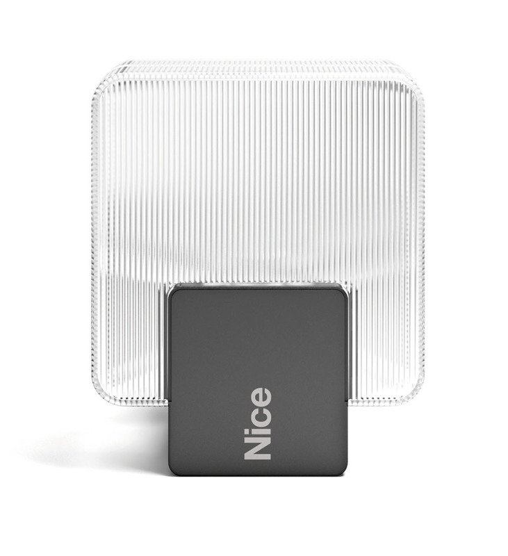 Lampa ostrzegawcza NICE ELDC 12V Bluebus/24V 433,92MHz kompatybilna z Mhouse nowoczesny design montaż w kilku pozycjach