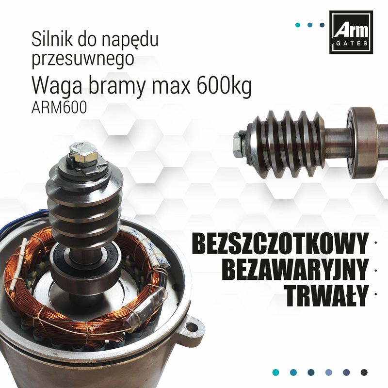 Napęd do bramy przesuwnej ARM600 (LEW370) 6m/600kg 2 piloty