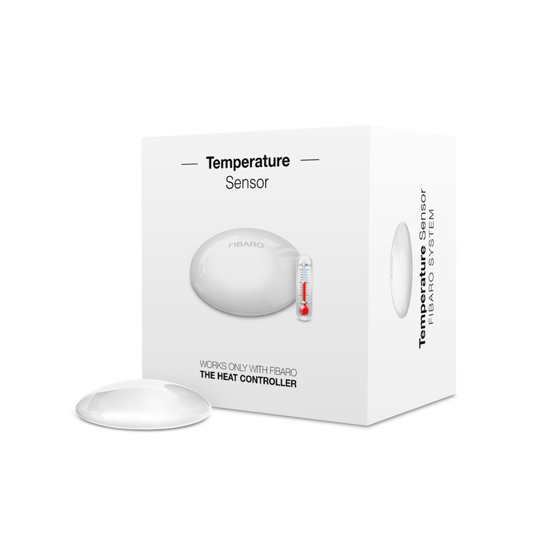 Czujnik temperatury Fibaro Temperature Sensor FGBRS-001 bezprzewodowy czujnik temperatury do użycia z głowicą termostatyczną zapewnia idealną temperaturę