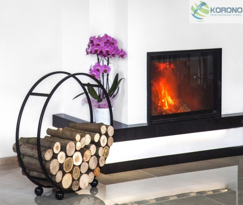 Stojak na drewno Korono KOR1105 80cm okrągły czarny metalowy stojak na drzewo