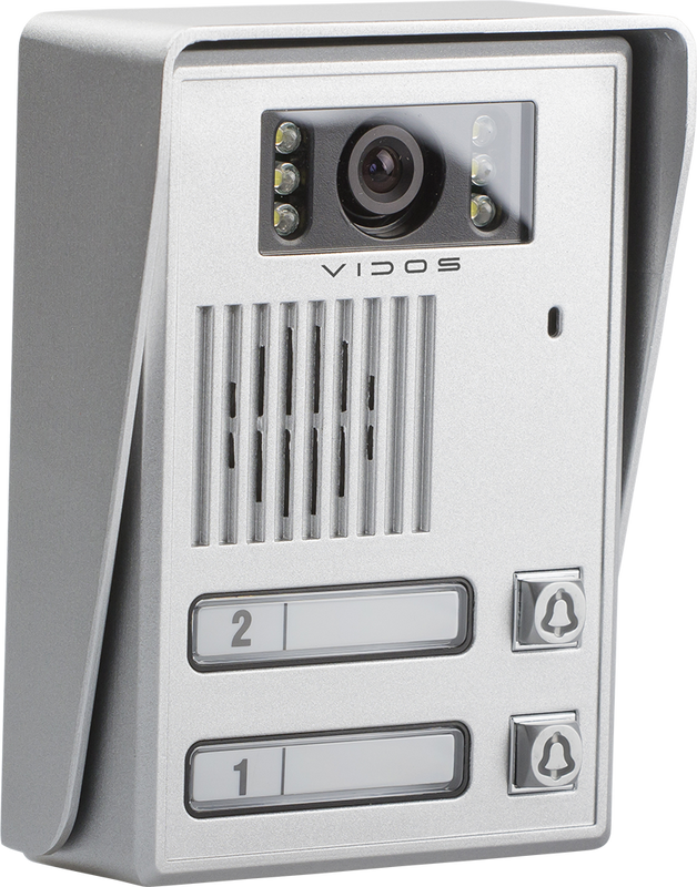 Stacja bramowa VIDOS S36 dwuabonentowa szyld na nazwiska przy każdym przycisku kolorowa kamera doświetlana diodami LED