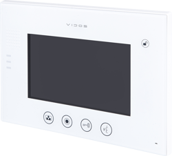 Monitor wideodomofonu VIDOS M670W 7" kolorowy ekran panoramiczny wykonany z wysokiej jakości tworzywa nano glass umożliwia sterowanie elektrozaczepem
