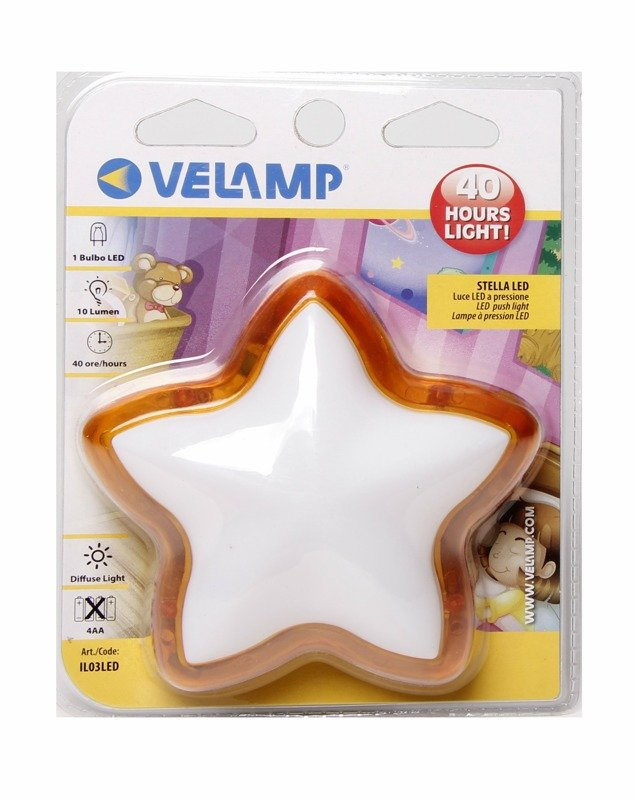 Lampka nocna Velamp IL03 w kształcie gwiazdki pokojowa na baterie