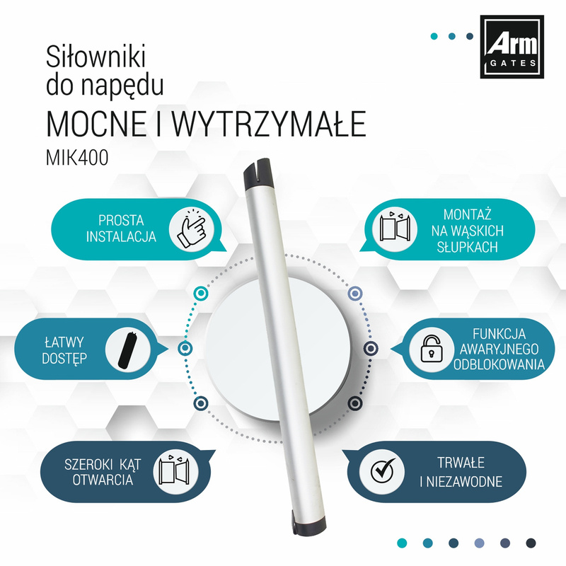 Napęd do bramy dwuskrzydłowej MIK400 4m/300kg 4 pilot