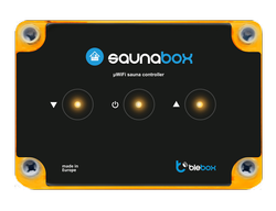 Sterownik BleBox saunaBox sterownik do saun pozwalający włączać i wyłączać oraz sterować temperaturą w saunie z dowolnego miejsca na świecie