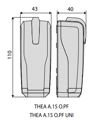 Fotokomórki BFT THEA A15 O.PF fotokomórki z oświetleniem LED regulowane w pionie i poziomie zasięg do 30m Zestaw