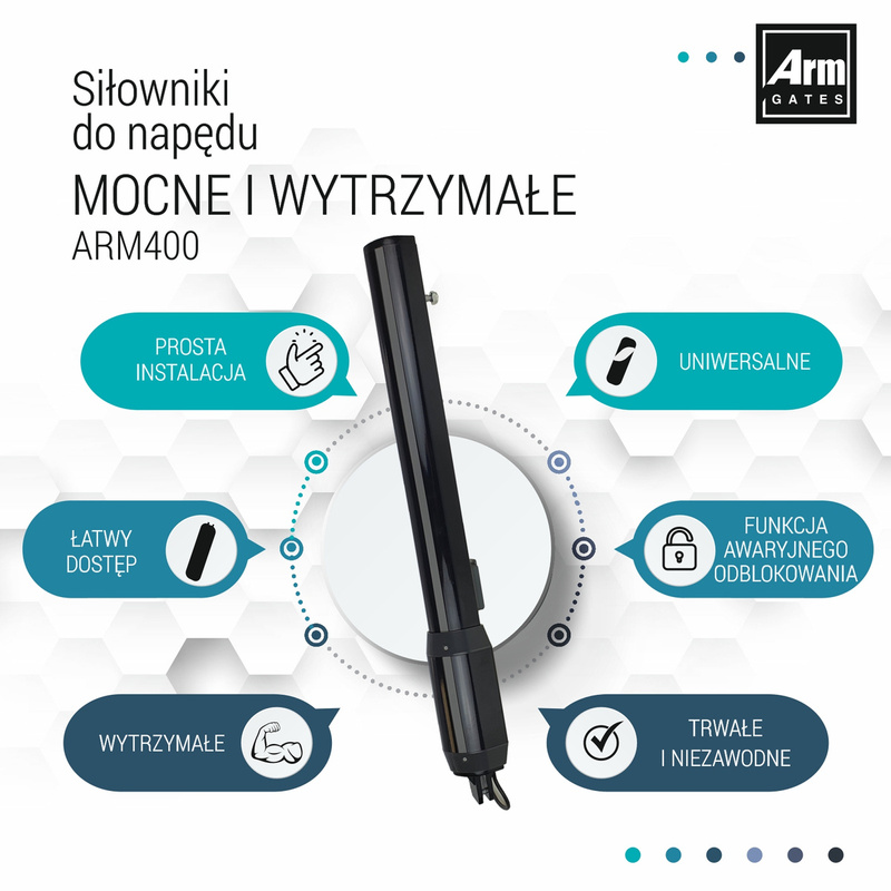 Napęd do bramy dwuskrzydłowej ARM400 4,4m/400kg Zestaw z 4 pilotami 5 lat gwarancji