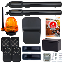 Napęd do bramy dwuskrzydłowej ARM400 4,4m/400kg Zestaw z 4 pilotami i akumulatorem