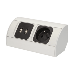 Gniazdo meblowe ORNO OR-AE-1310 230V + 2 gniazda USB idealne do zastosowania w meblach i witrynach
