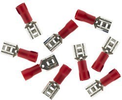 Konektor HBF 121755 czerwony 10 czerwonych końcówek kablowych 6,3 mm żeńskie klipsy