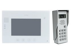 Wideodomofon VIDOS M670W/S50D TFT LCD 7" biały głośnomówiący bezsłuchawkowy szyfrator nadtynkowy 2 wejścia sterowanie elektrozaczepem i bramą automatyczną
