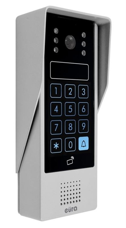 Kaseta zewnętrzna wideodomofonu Eura-Tech VDA-80A3 z dotykowym szyfratorem i czytnikiem zbliżeniowym