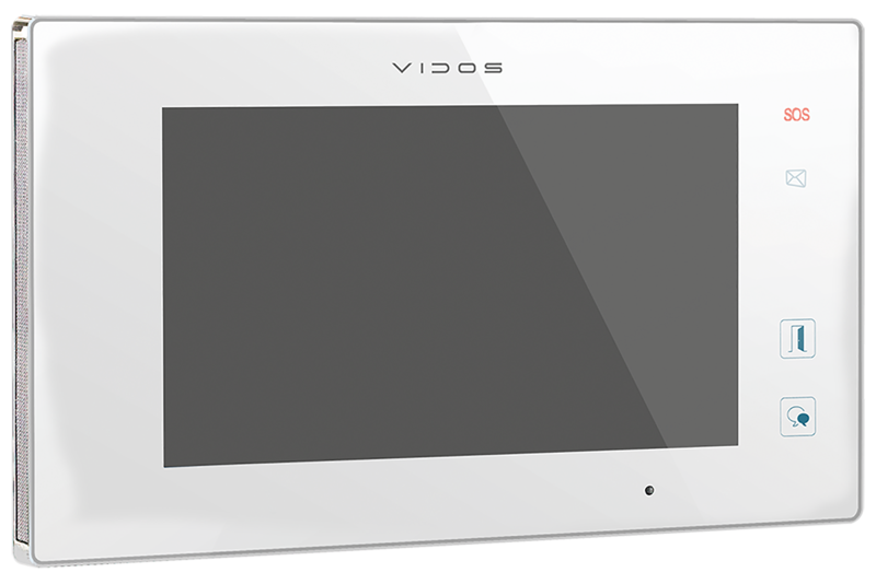 Monitor VIDOS DUO M1021W 7" LCD TFT do wideodomofonu możliwość obsługi 4 stacji bramowych oraz sterowania 2 przekaźnikami