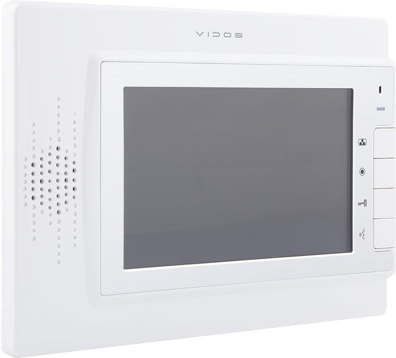 Monitor wideodomofonu VIDOS M320W 7" głośnomówiący bezsłuchawkowy monitor do wideodomofonu umożliwia sterowanie elektrozaczepem i bramą automatyczną