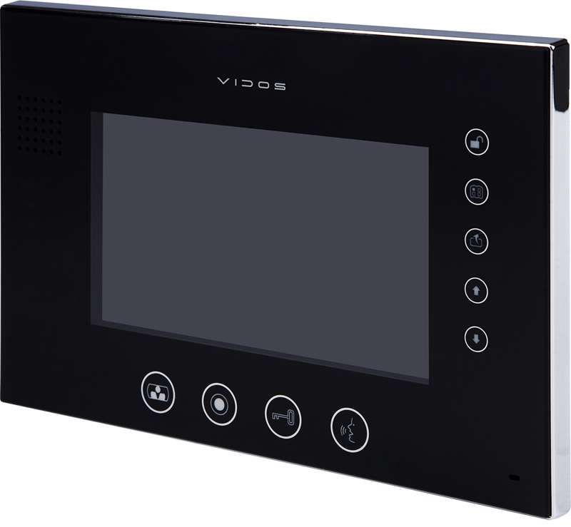 Monitor wideodomofonu VIDOS M670B-S2 7" z wbudowaną funkcją interkomu obsługą 2 stacji bramowych możliwość sterowania elektrozaczepem oraz bramą automatyczną