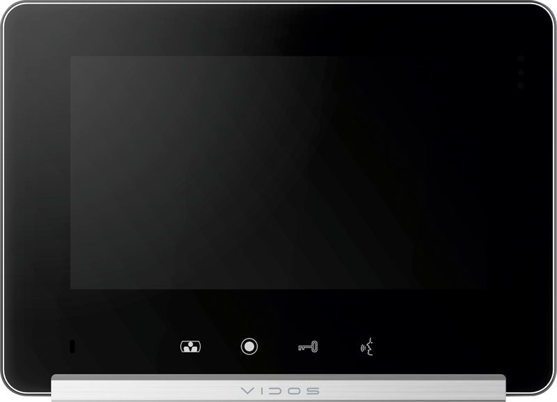 Monitor wideodomofonu VIDOS M690B 7" kolorowy ekran TFT LCD 1280x600px umożliwia sterowanie elektrozaczepem oraz bramą automatyczną