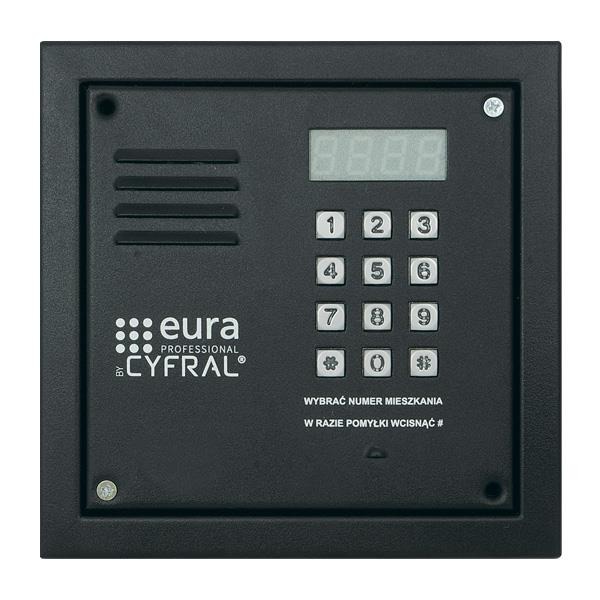Panel cyfrowy Eura-Tech CYFRAL PC-2000RE czarny z czytnikiem RFiD i wbudowaną elektroniką wandaloodporny
