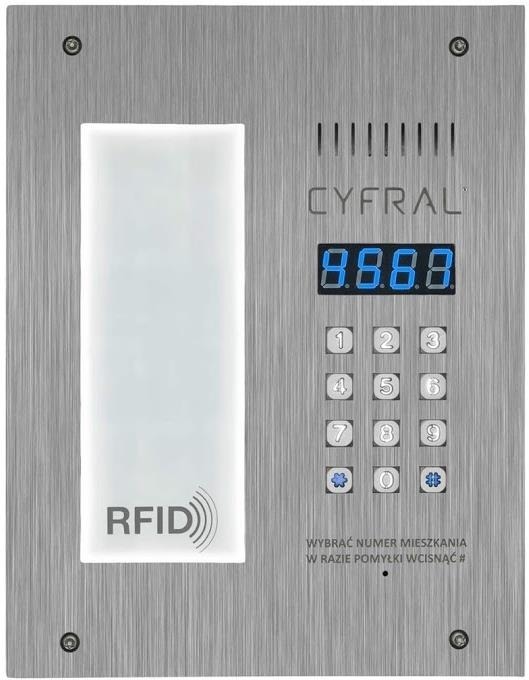 Panel cyfrowy Eura-Tech Cyfral PC-3000R RL z integrowaną listą lokatorską i czytnikiem RFiD solidna podświetlana wandaloodporna 