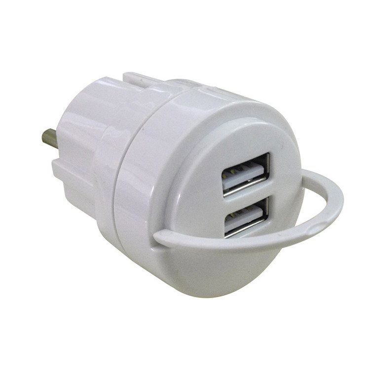 Rozgałęźnik HBF 211025 biały rozgałęziacz i ładowarka USB kompaktowa do telefonów tabletów mp3