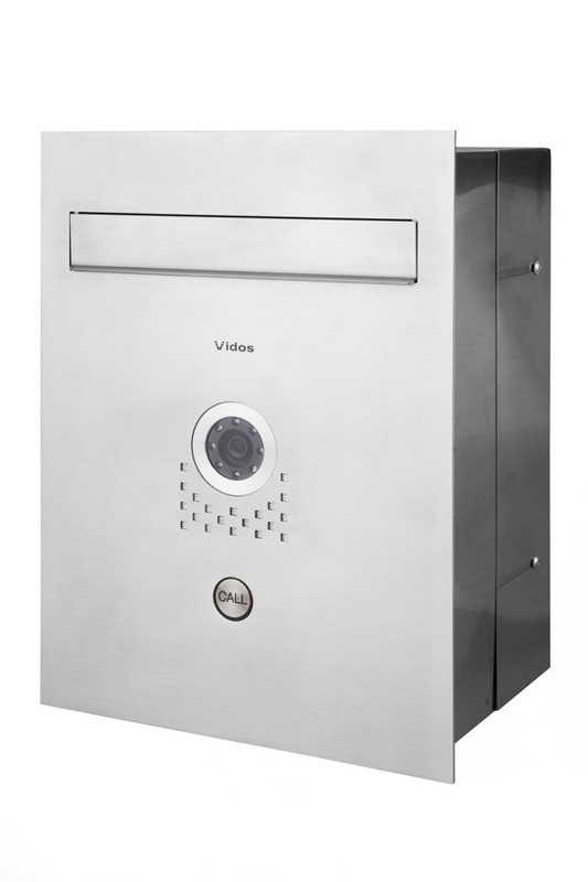Skrzynka na listy VIDOS S551-SKP z wbudowanym wideodomofonem posiada 1 wrzut odporna na działanie czynników atmosferycznych