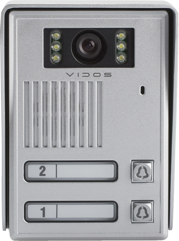 Stacja bramowa VIDOS S36 dwuabonentowa szyld na nazwiska przy każdym przycisku kolorowa kamera doświetlana diodami LED 