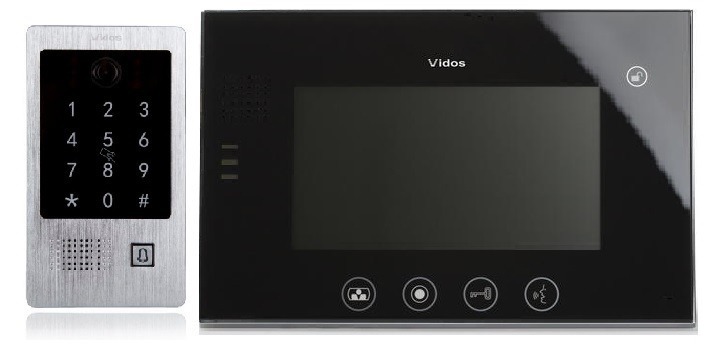 Wideodomofon VIDOS M670B/S20DA 7" RIFD 2 wejścia szyfrator przeznaczony dla domków jednorodzinnych biur mieszkań
