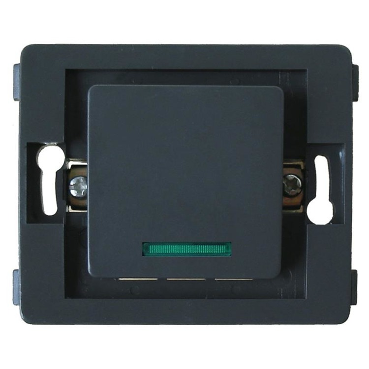 Włącznik jednobiegunowy podświetlany B/R HBF VENUS 132054 czarny elegancki design prosta forma