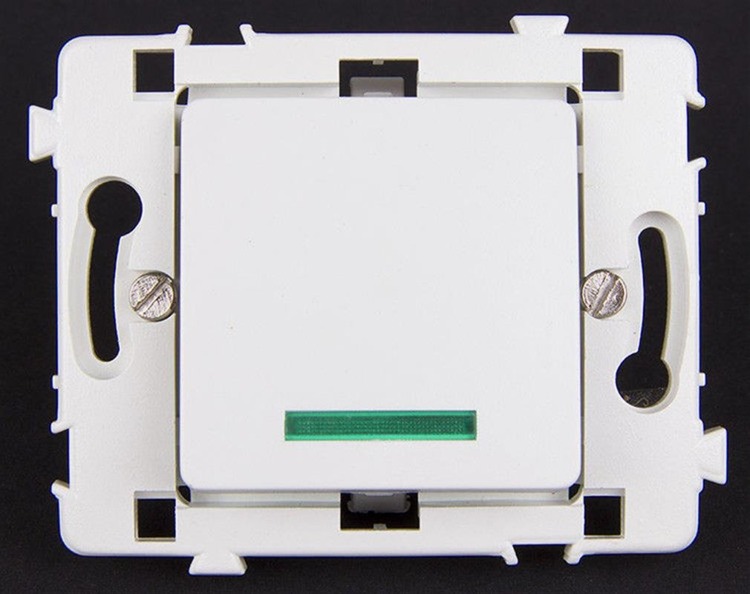 Włącznik jednobiegunowy podświetlany HBF CLARYS 230004 biały prosta forma wysoka jakość wykonania